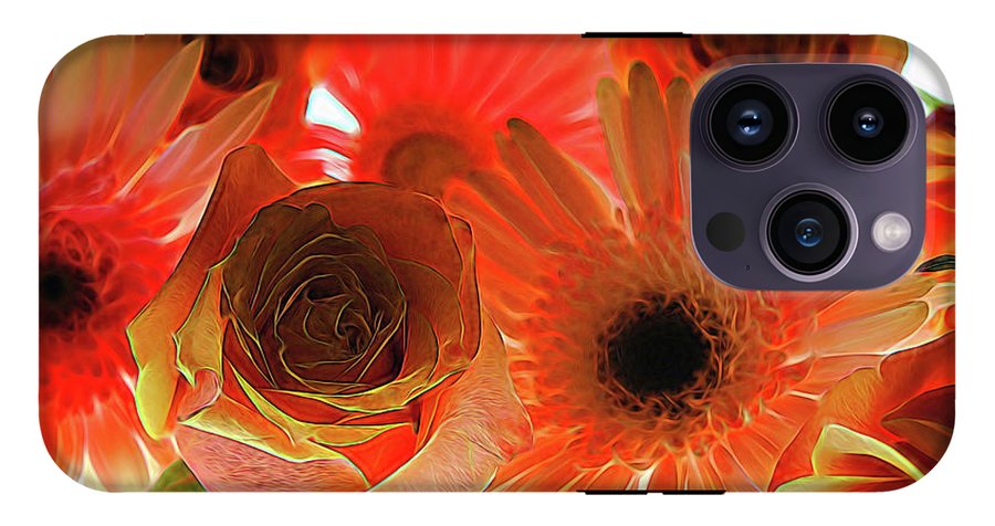 Orange Rose Pink Daisy - Phone Case