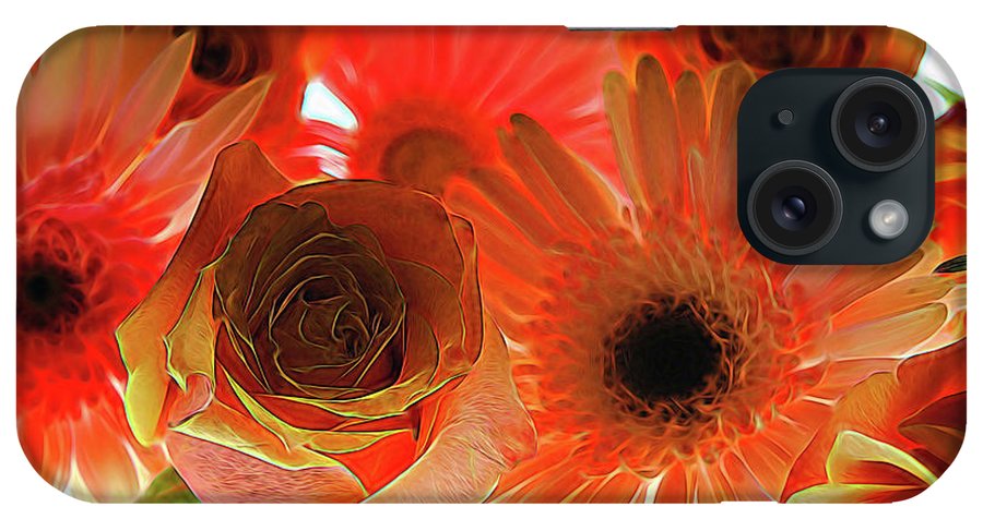 Orange Rose Pink Daisy - Phone Case