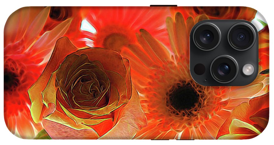 Orange Rose Pink Daisy - Phone Case