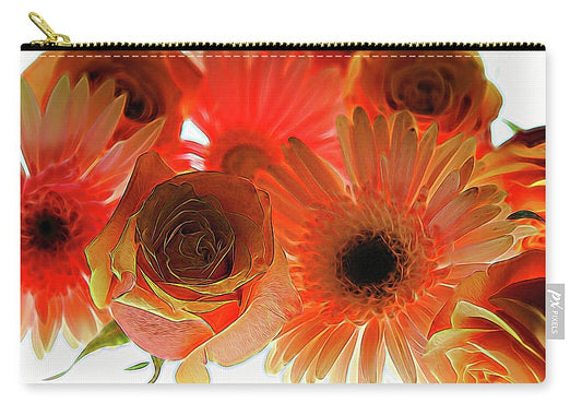 Orange Rose Pink Daisy - Carry-All Pouch