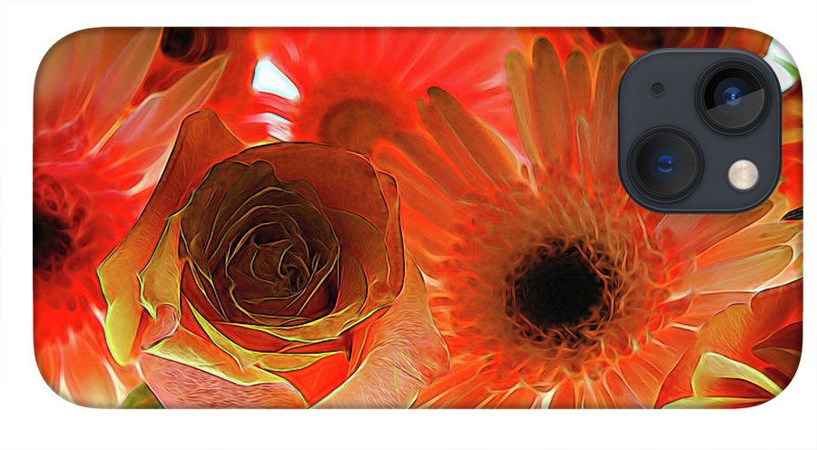 Orange Rose Pink Daisy - Phone Case