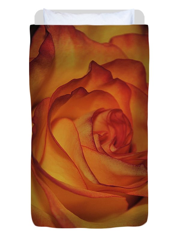 Orange Rose Portrait - Duvet Cover