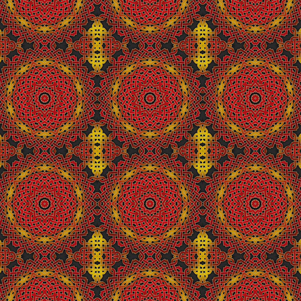 Orange and Gold Celtic Kaleidoscope