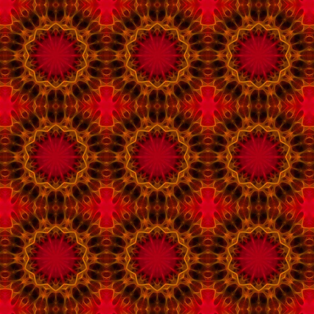 Orange and Red Kaleidoscope Digital Image Download