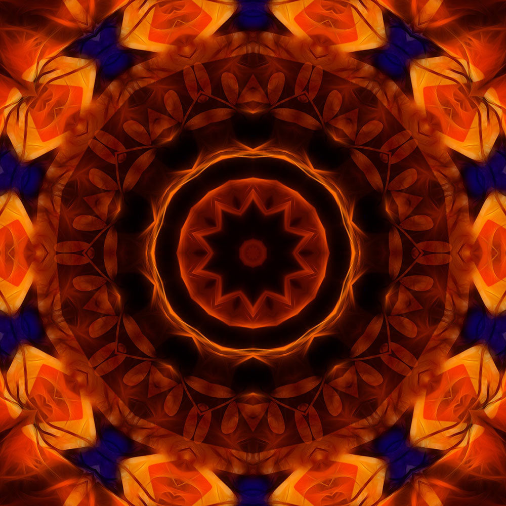 Orange and Blue Kaleidoscope Digital Image Download