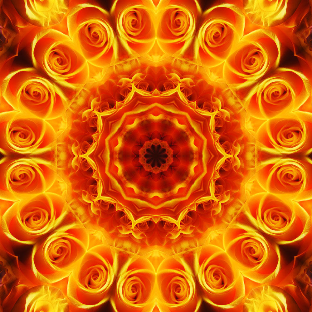 Orange Flower Kaleidoscope Digital Image Download