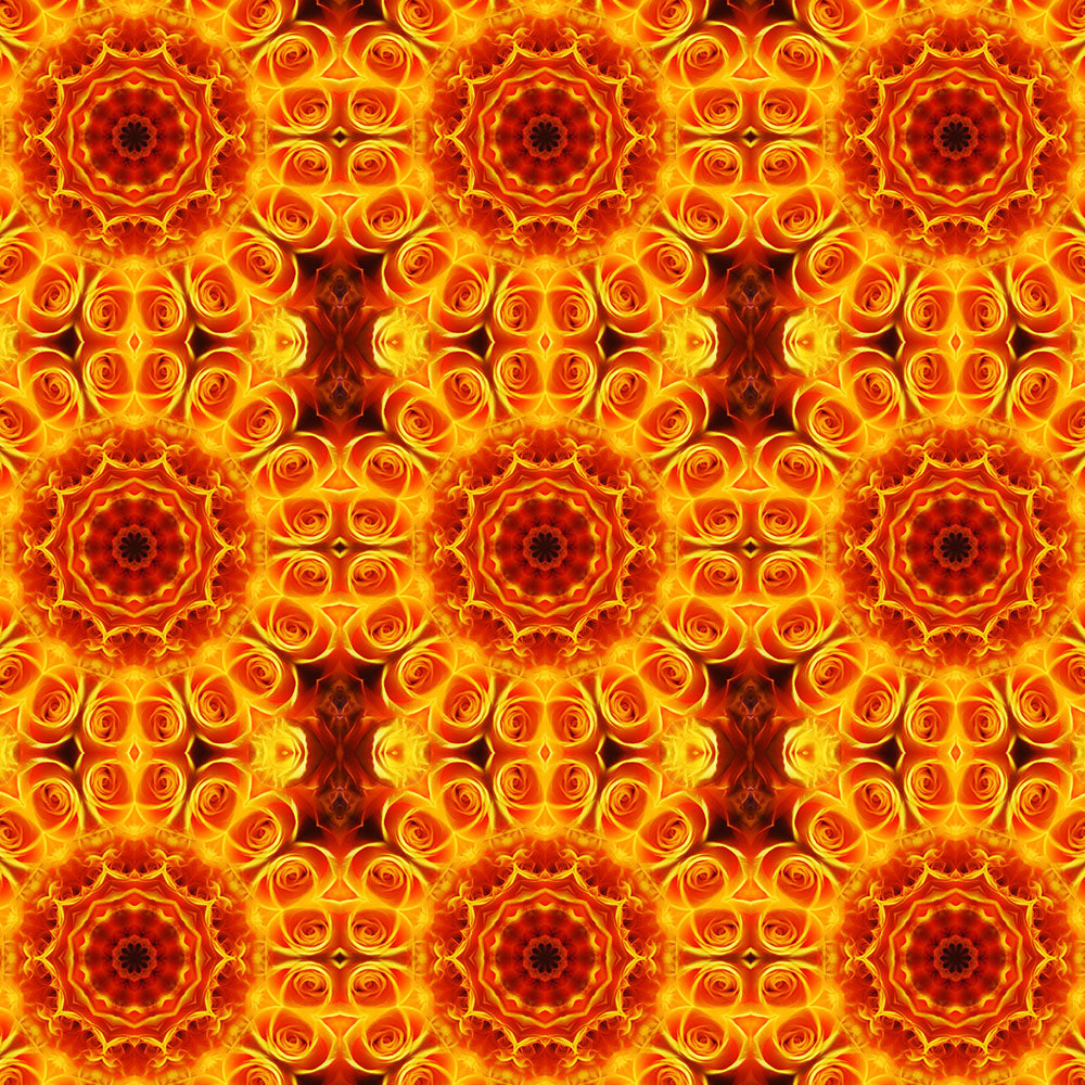 Orange Flower Petals Kaleidoscope Digital Image Download