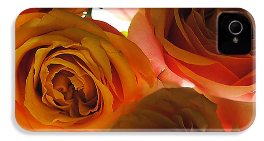 Pastel Pink and Orange Roses on White - Phone Case