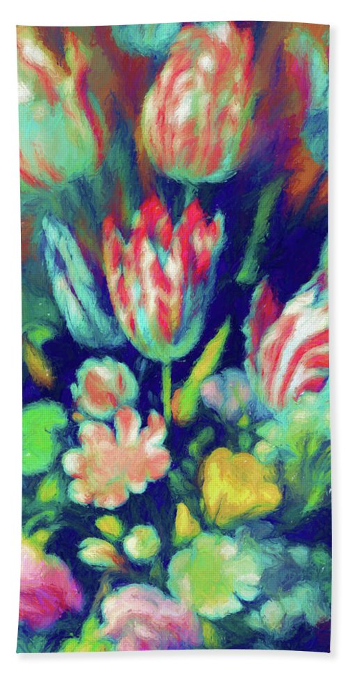 Pastel Tulips Detail - Bath Towel