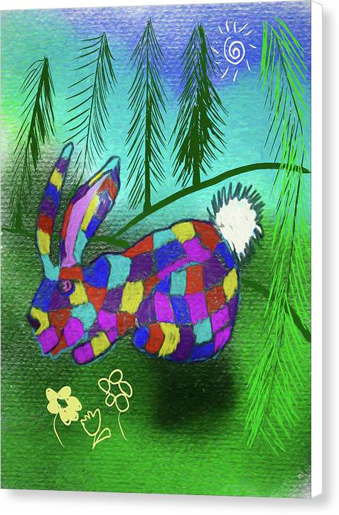 Patchwork Bunny - Canvas Print