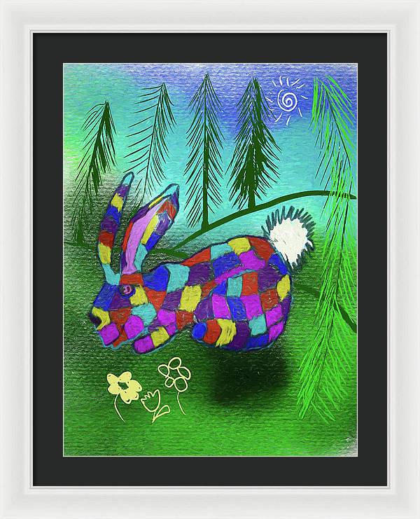 Patchwork Bunny - Framed Print