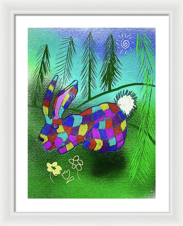 Patchwork Bunny - Framed Print
