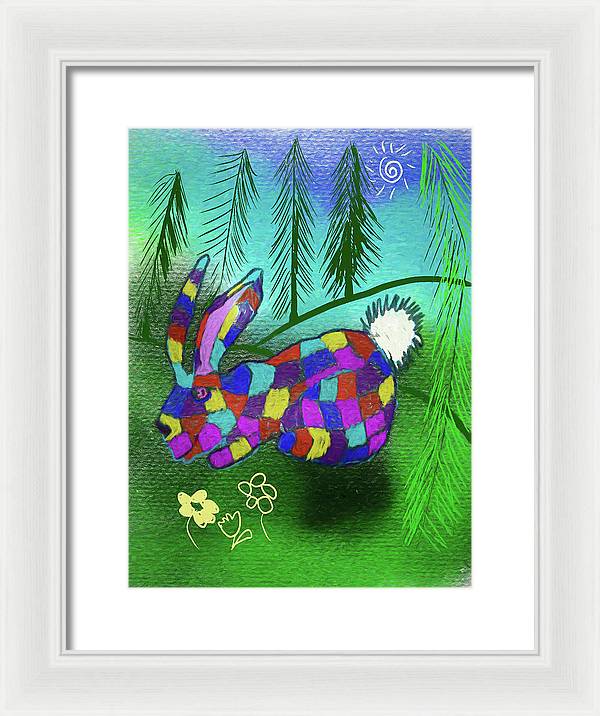 Patchwork Bunny - Framed Print