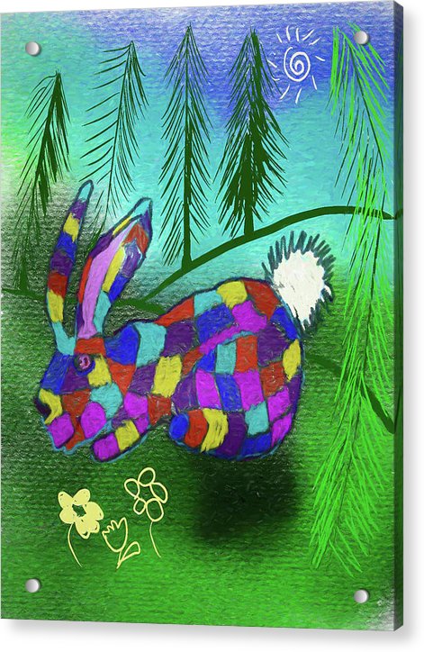 Patchwork Bunny - Acrylic Print