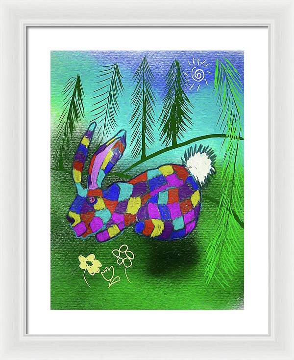 Patchwork Bunny - Framed Print