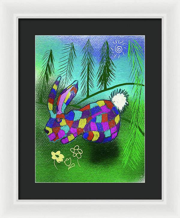 Patchwork Bunny - Framed Print