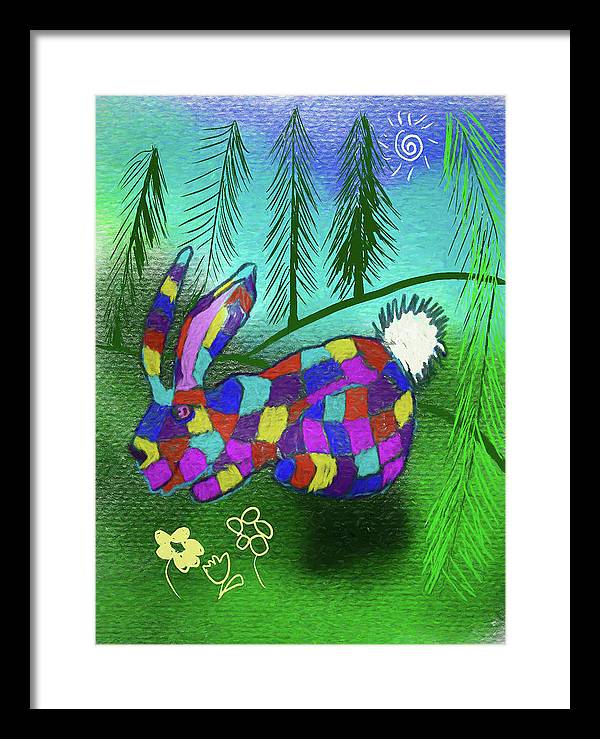 Patchwork Bunny - Framed Print