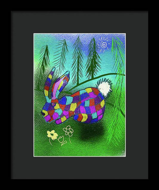 Patchwork Bunny - Framed Print