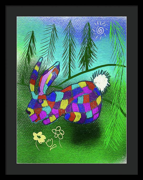 Patchwork Bunny - Framed Print