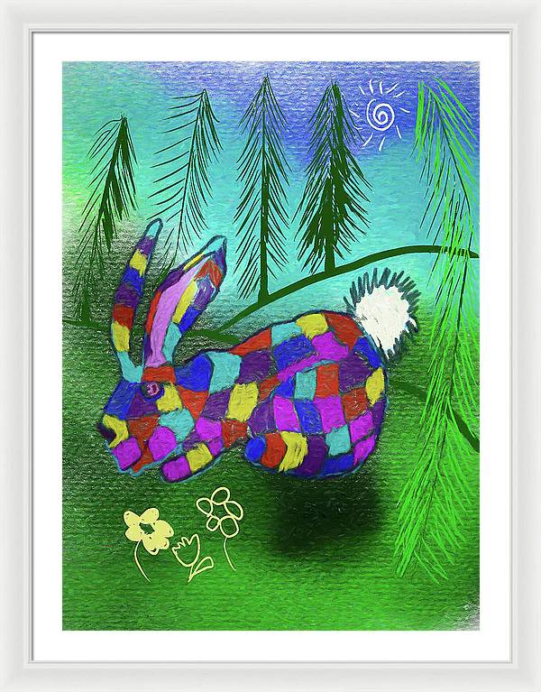 Patchwork Bunny - Framed Print