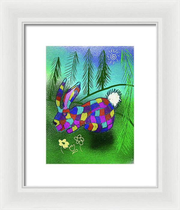 Patchwork Bunny - Framed Print