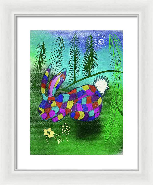 Patchwork Bunny - Framed Print