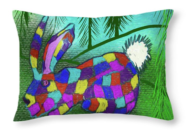 Patchwork Bunny - Throw Pillow