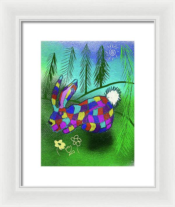 Patchwork Bunny - Framed Print
