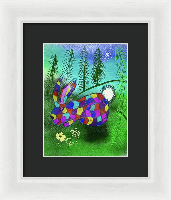Patchwork Bunny - Framed Print