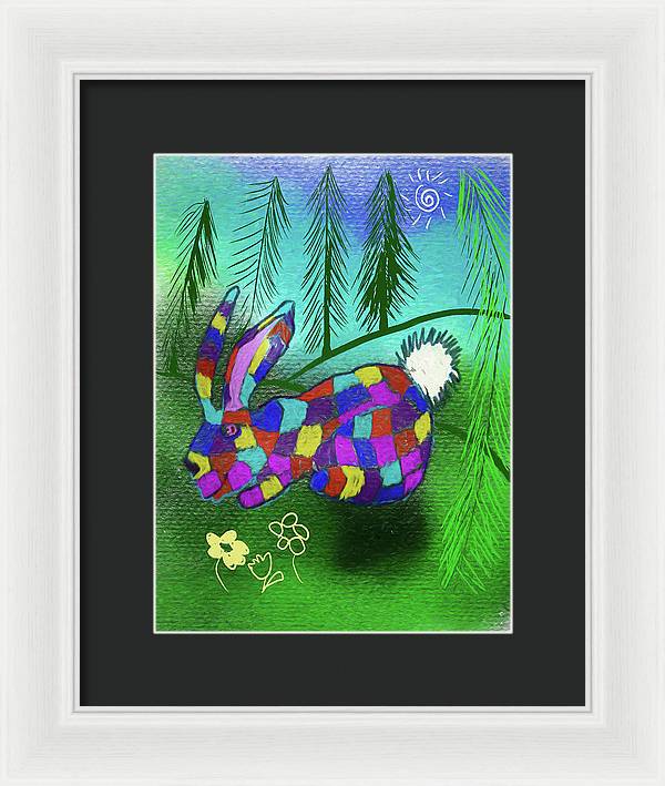 Patchwork Bunny - Framed Print