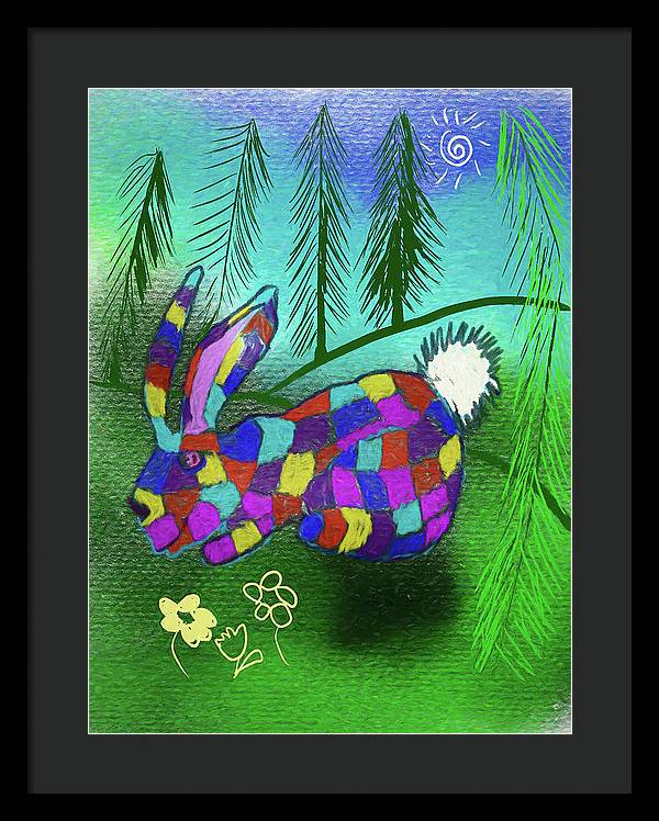 Patchwork Bunny - Framed Print