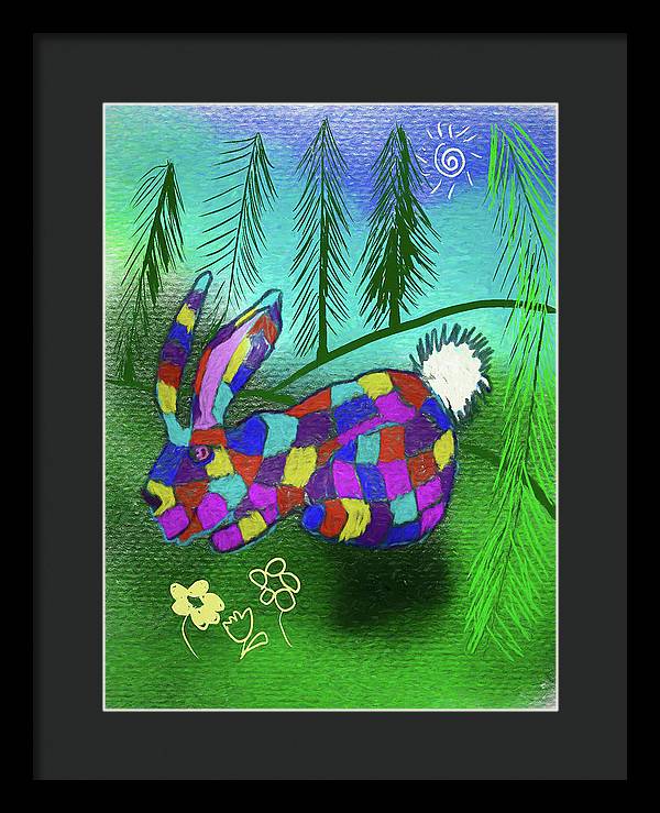 Patchwork Bunny - Framed Print