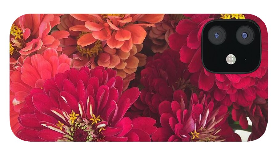 Peach and Pink Zinnias - Phone Case