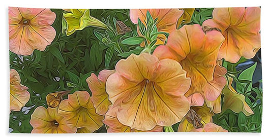 Peach Petunias - Bath Towel