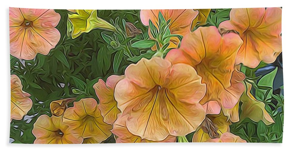 Peach Petunias - Beach Towel