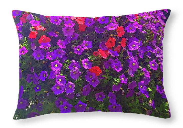 Pile Of Petunias - Throw Pillow