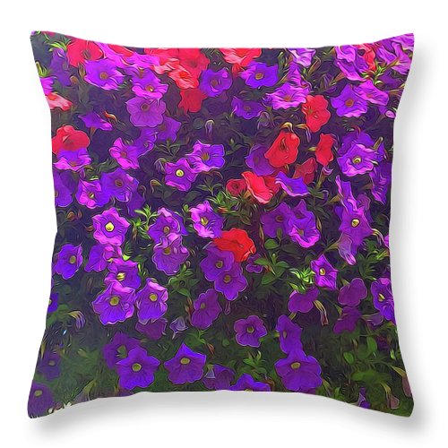Pile Of Petunias - Throw Pillow