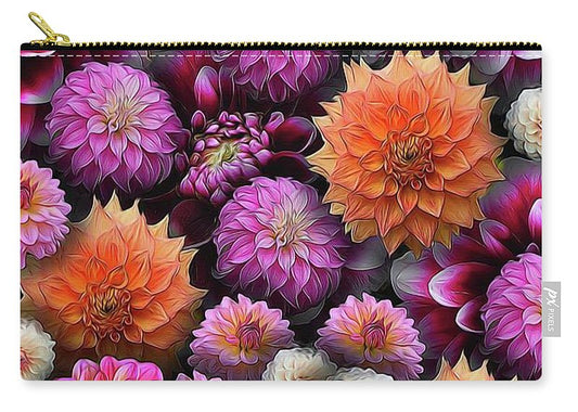 Pink and Orange Dahlias Collage - Carry-All Pouch
