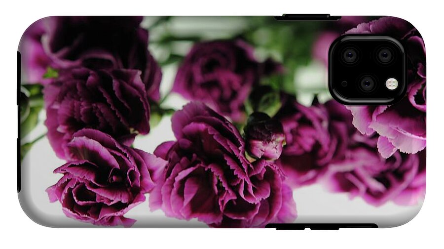 Pink and Purple Carnations On Lightbox - Phone Case
