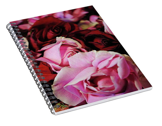 Pink and Red Roseheads - Spiral Notebook
