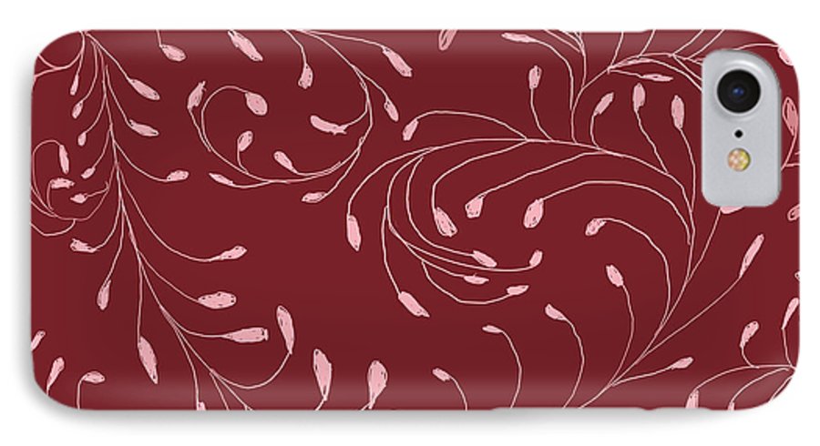 Pink and Red Zentangle Vines and Leaf Pattern - Phone Case
