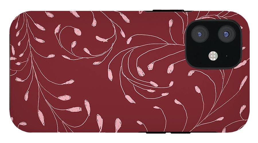 Pink and Red Zentangle Vines and Leaf Pattern - Phone Case