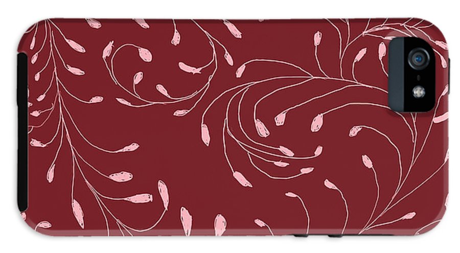 Pink and Red Zentangle Vines and Leaf Pattern - Phone Case