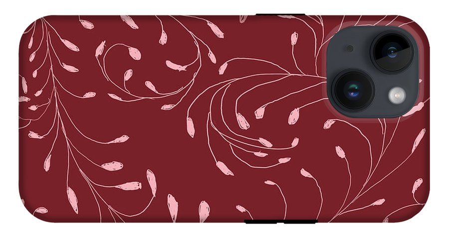 Pink and Red Zentangle Vines and Leaf Pattern - Phone Case