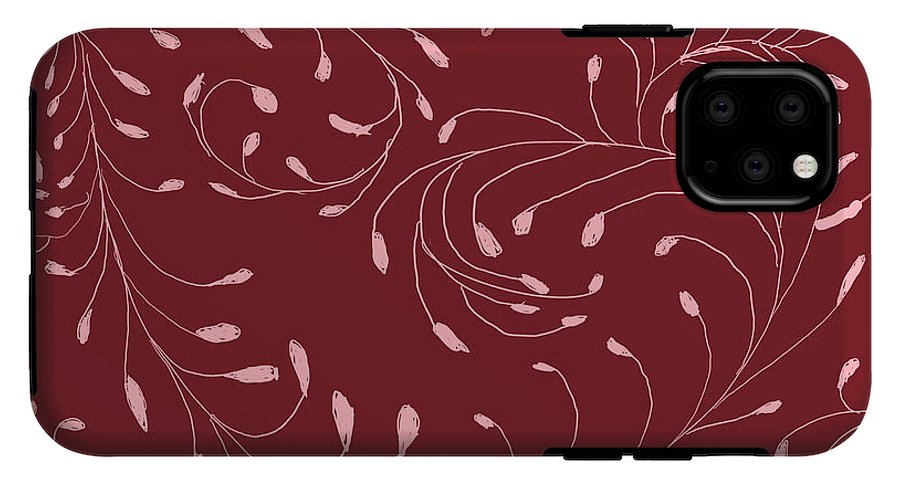 Pink and Red Zentangle Vines and Leaf Pattern - Phone Case