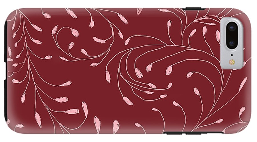 Pink and Red Zentangle Vines and Leaf Pattern - Phone Case