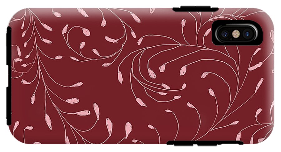 Pink and Red Zentangle Vines and Leaf Pattern - Phone Case
