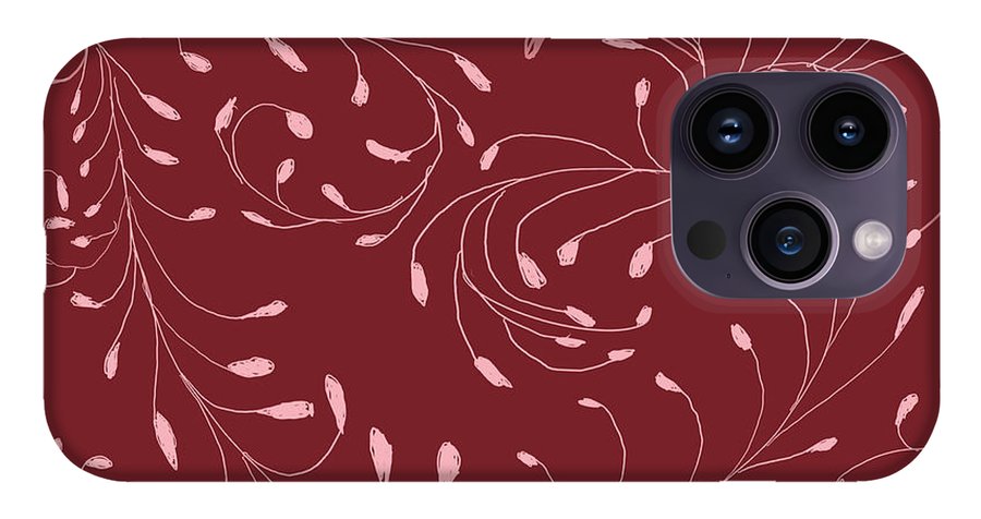 Pink and Red Zentangle Vines and Leaf Pattern - Phone Case
