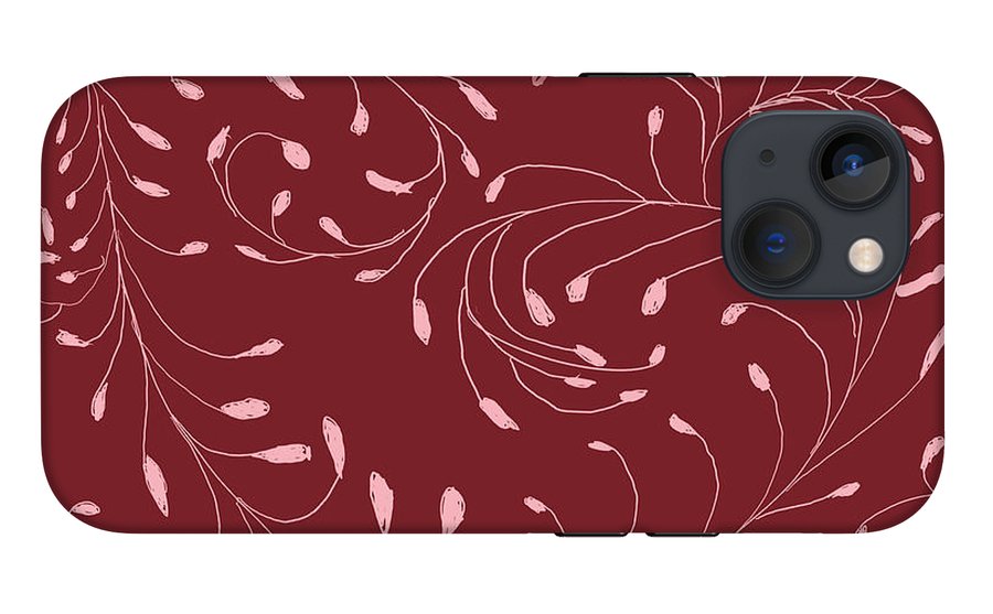Pink and Red Zentangle Vines and Leaf Pattern - Phone Case