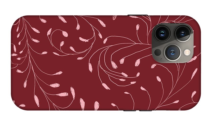 Pink and Red Zentangle Vines and Leaf Pattern - Phone Case